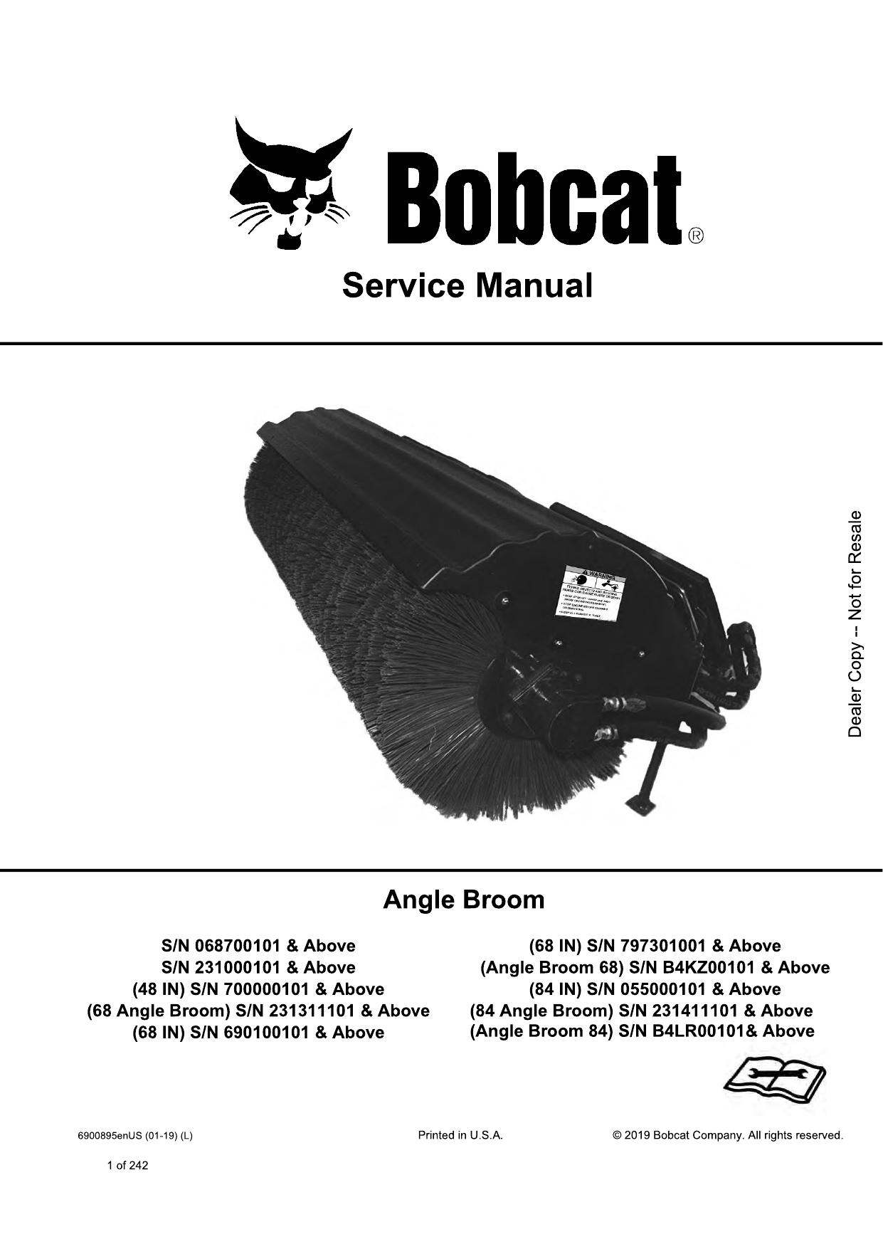 Angle Broom Service Manual Bobcat